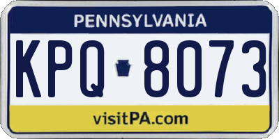 PA license plate KPQ8073