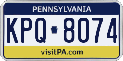 PA license plate KPQ8074