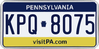 PA license plate KPQ8075