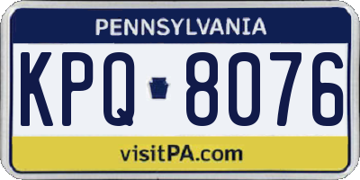 PA license plate KPQ8076