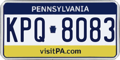 PA license plate KPQ8083