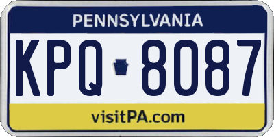 PA license plate KPQ8087
