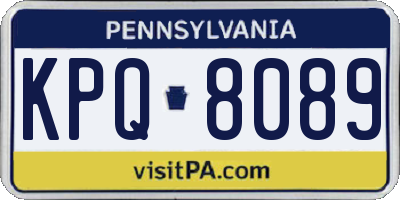 PA license plate KPQ8089
