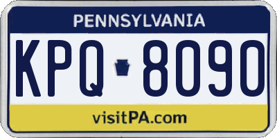 PA license plate KPQ8090