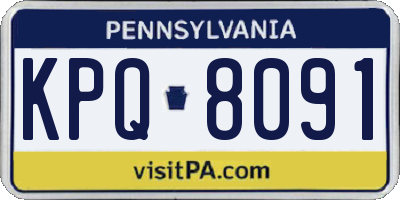 PA license plate KPQ8091