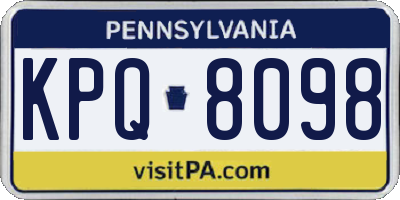 PA license plate KPQ8098