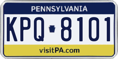 PA license plate KPQ8101