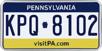 PA license plate KPQ8102