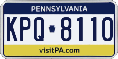 PA license plate KPQ8110