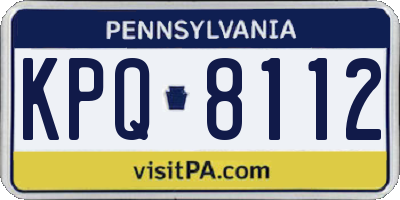 PA license plate KPQ8112