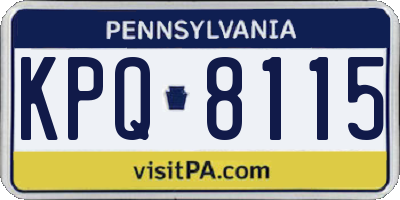 PA license plate KPQ8115