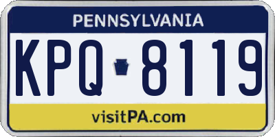 PA license plate KPQ8119
