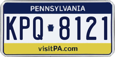 PA license plate KPQ8121