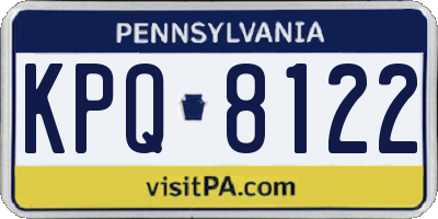 PA license plate KPQ8122