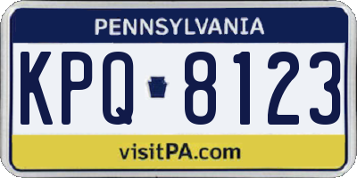 PA license plate KPQ8123
