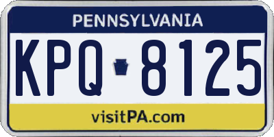 PA license plate KPQ8125
