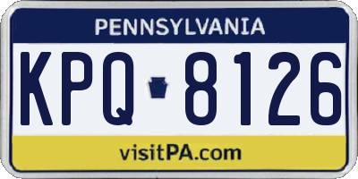 PA license plate KPQ8126