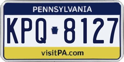 PA license plate KPQ8127