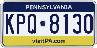PA license plate KPQ8130