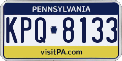 PA license plate KPQ8133