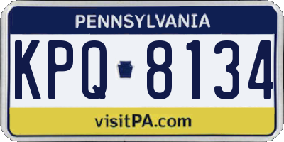 PA license plate KPQ8134