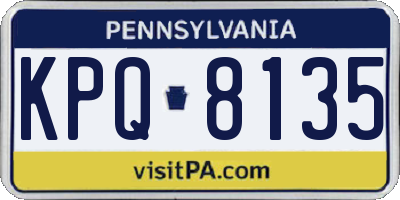 PA license plate KPQ8135
