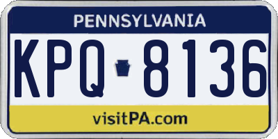 PA license plate KPQ8136
