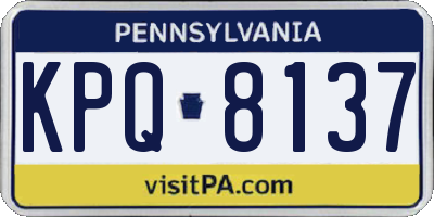 PA license plate KPQ8137