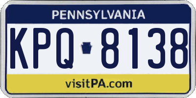 PA license plate KPQ8138