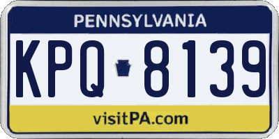 PA license plate KPQ8139