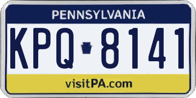 PA license plate KPQ8141
