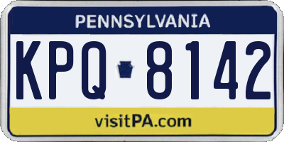 PA license plate KPQ8142