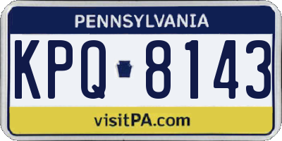 PA license plate KPQ8143