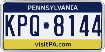 PA license plate KPQ8144