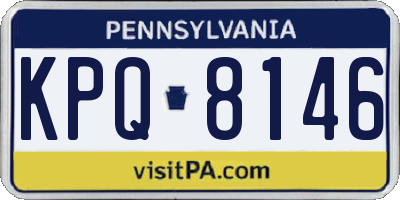 PA license plate KPQ8146
