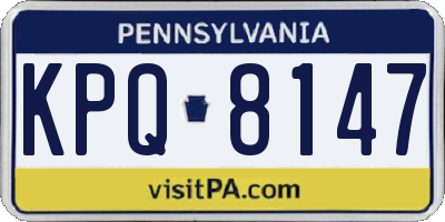 PA license plate KPQ8147