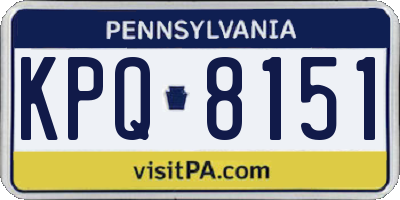 PA license plate KPQ8151