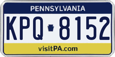 PA license plate KPQ8152