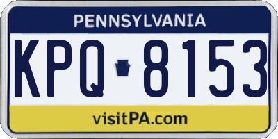 PA license plate KPQ8153