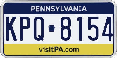 PA license plate KPQ8154