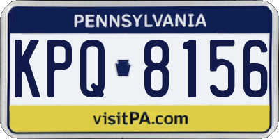 PA license plate KPQ8156