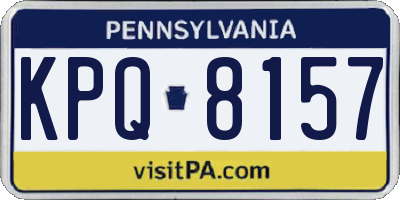 PA license plate KPQ8157
