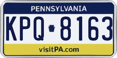PA license plate KPQ8163