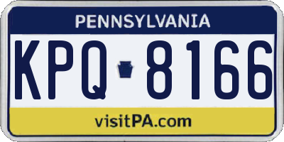 PA license plate KPQ8166
