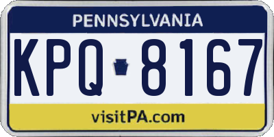 PA license plate KPQ8167