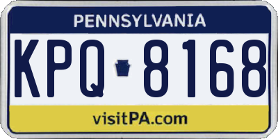 PA license plate KPQ8168