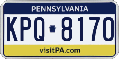PA license plate KPQ8170
