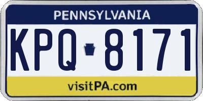 PA license plate KPQ8171