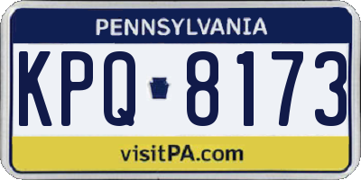 PA license plate KPQ8173