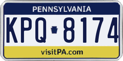 PA license plate KPQ8174